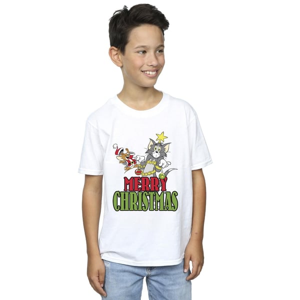 Tom And Jerry Boys Merry Christmas Baubles T-Shirt