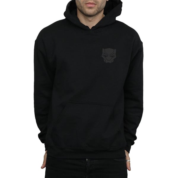 Marvel Mens Black Panther Black On Black Chest Print Hoodie