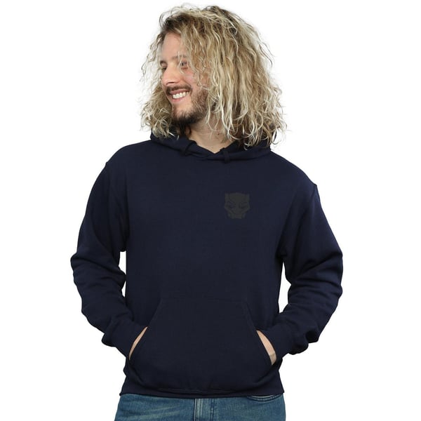 Marvel Mens Black Panther Black On Black Chest Print Hoodie