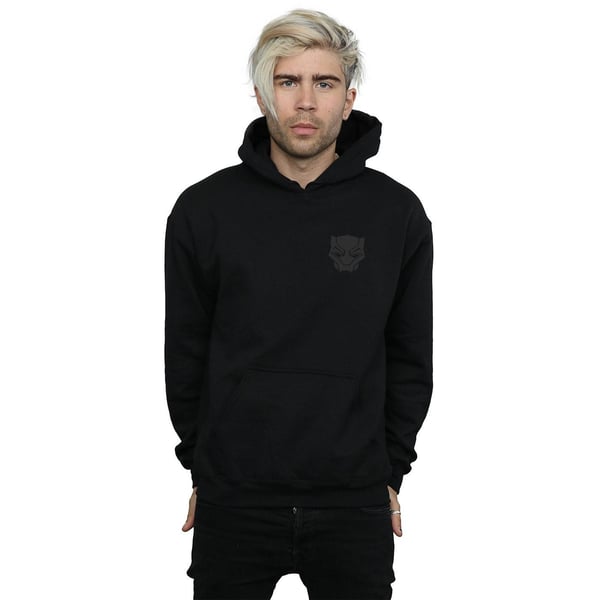 Marvel Mens Black Panther Black On Black Chest Print Hoodie