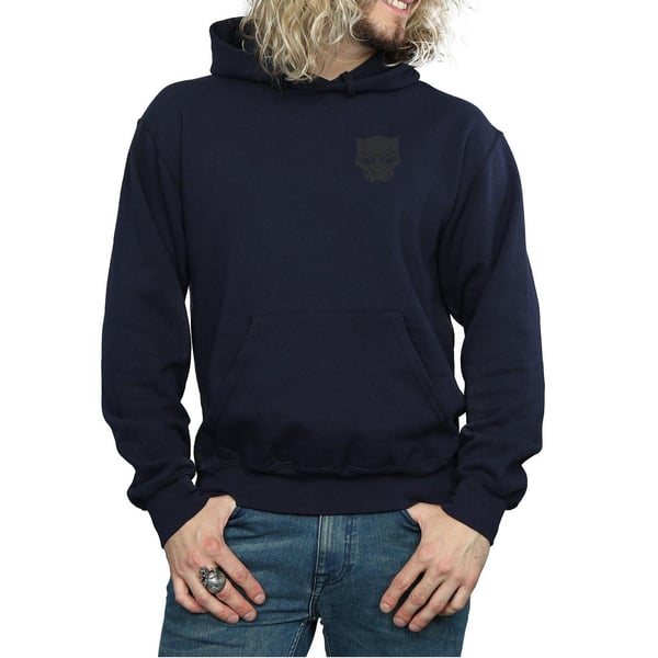 Marvel Mens Black Panther Black On Black Chest Print Hoodie