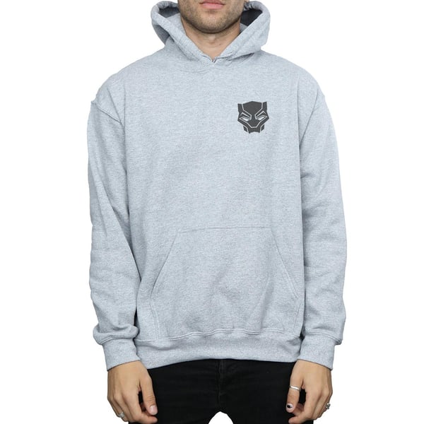 Marvel Mens Black Panther Black On Black Chest Print Hoodie