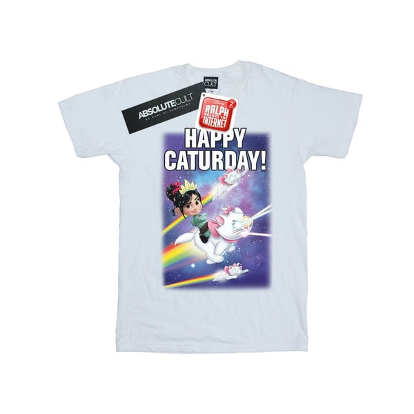 Disney Womens/Ladies Wreck It Ralph Happy Caturday Cotton Boyfriend T-Shirt