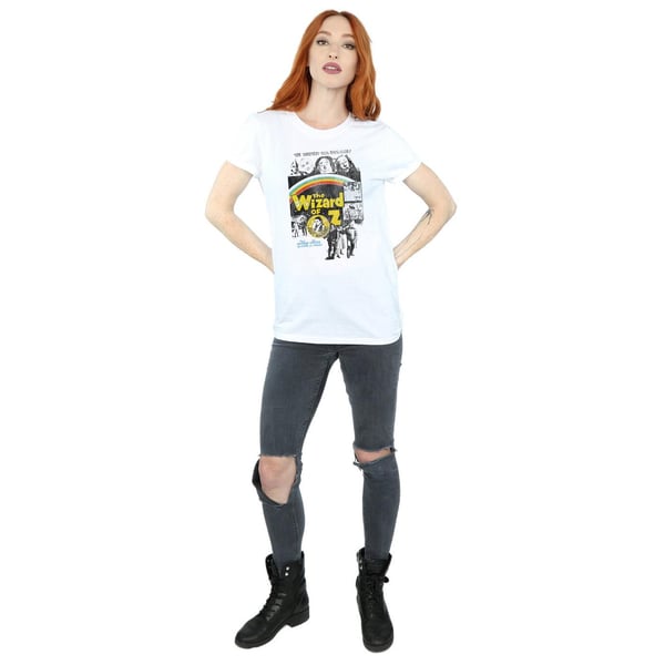 The Wizard Of Oz Womens/Ladies Distressed Movie Poster Cotton Boyfriend T-Shirt