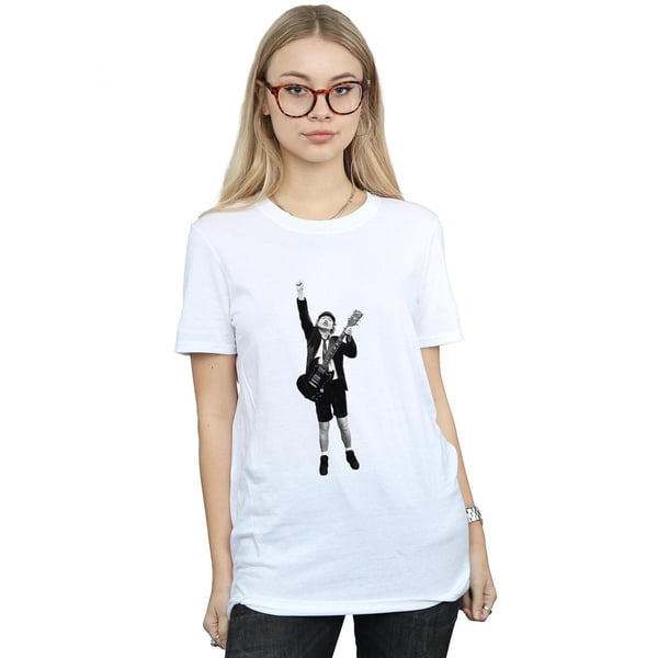 AC/DC Womens/Ladies Angus Young Cut Out Cotton Boyfriend T-Shirt