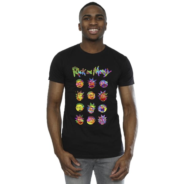Rick And Morty Mens Tie Dye Faces T-Shirt