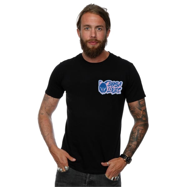 Star Wars Mens The Book Of Boba Fett Lives Pocket T-Shirt