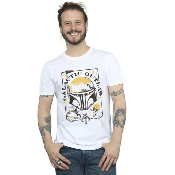 Star Wars: The Book Of Boba Fett Mens Galactic Outlaw Distress T-Shirt