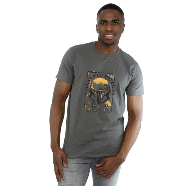Star Wars: The Book Of Boba Fett Mens Galactic Outlaw Distress T-Shirt