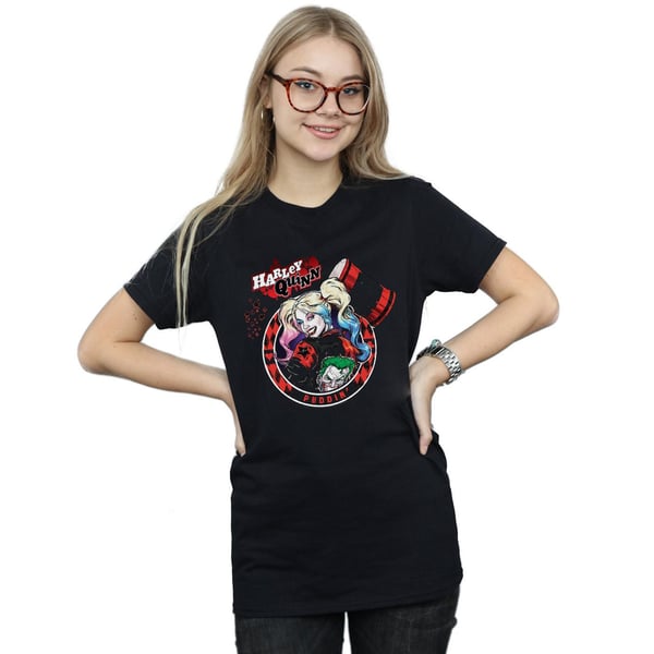 DC Comics Womens/Ladies Harley Quinn Joker Patch Cotton Boyfriend T-Shirt
