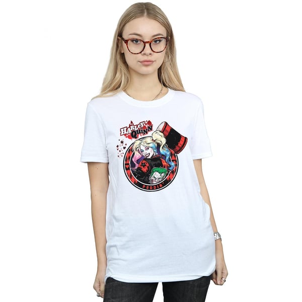 DC Comics Womens/Ladies Harley Quinn Joker Patch Cotton Boyfriend T-Shirt