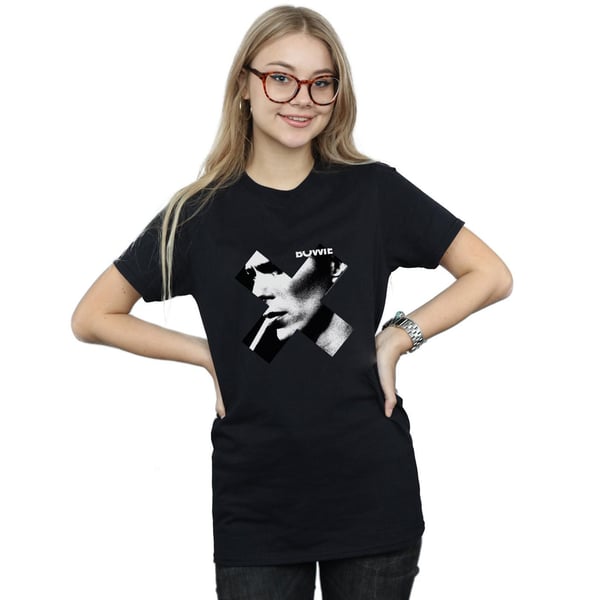 David Bowie Womens/Ladies Cross Smoke Boyfriend Fit Cotton Boyfriend T-Shirt