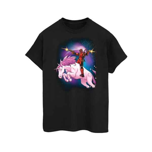 Marvel Womens/Ladies Deadpool Space Unicorn Boyfriend Fit Cotton Boyfriend T-Shirt