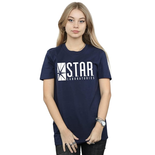 DC Comics Womens/Ladies The Flash STAR Labs Cotton Boyfriend T-Shirt