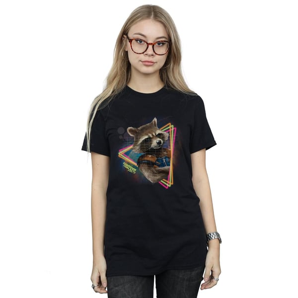 Marvel Womens/Ladies Guardians Of The Galaxy Neon Rocket Cotton Boyfriend T-Shirt