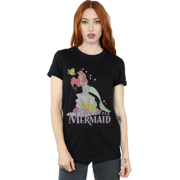 Disney Womens/Ladies The Little Mermaid Faded Nostalgia Cotton Boyfriend T-Shirt