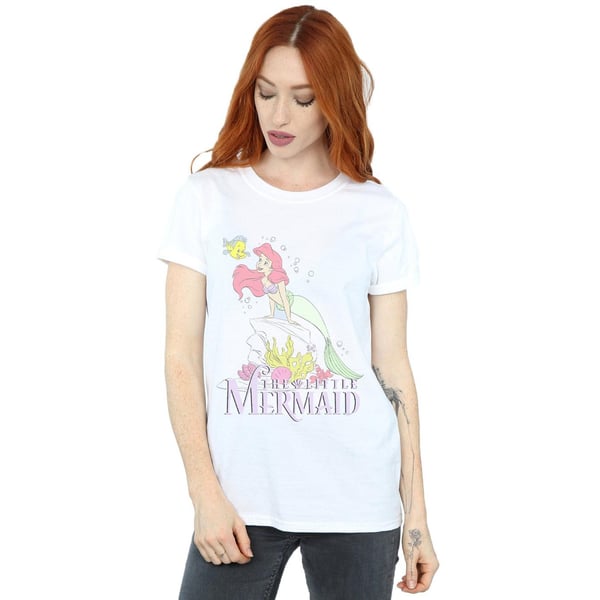 Disney Womens/Ladies The Little Mermaid Faded Nostalgia Cotton Boyfriend T-Shirt