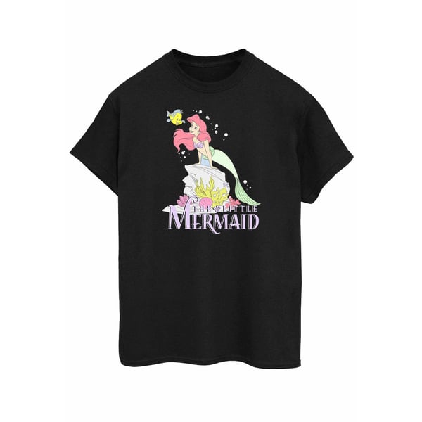 Disney Naiset/Neidot Pieni Merenneito Haalistunut Nostalgia Puuvillainen Boyfriend T-paita
