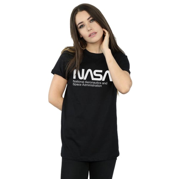 NASA Womens/Ladies Aeronautics And Space Cotton Boyfriend T-Shirt