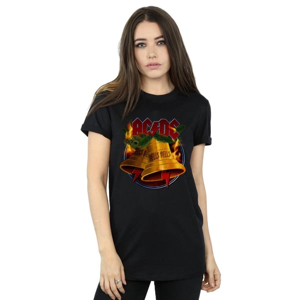 AC/DC Womens/Ladies Christmas Hells Bells Cotton Boyfriend T-Shirt