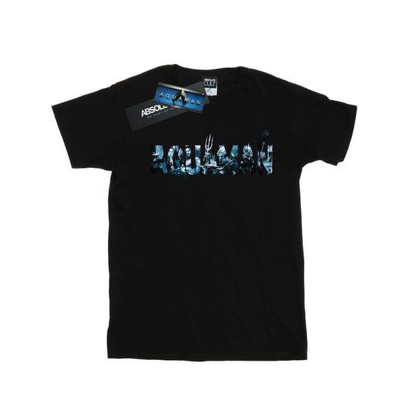 DC Comics Womens/Ladies Aquaman Text Logo Cotton Boyfriend T-Shirt