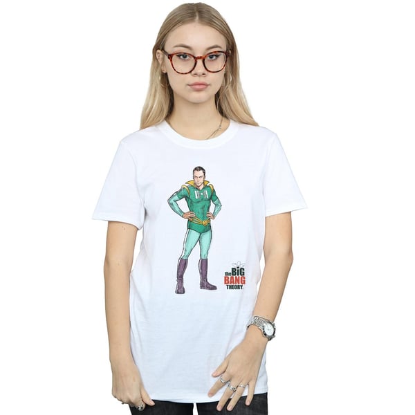 The Big Bang Theory Womens/Ladies Sheldon Superhero Cotton Boyfriend T-Shirt