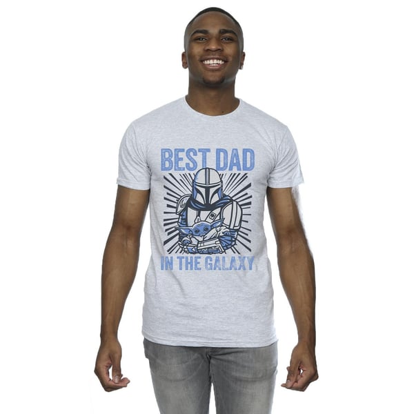 Star Wars Mens Mandalorian Best Dad Galaxy T-Shirt