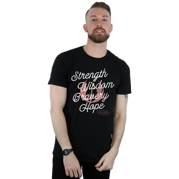 Star Wars: The Rise of Skywalker Mens Star Wars The Rise Of Skywalker Strength Wisdom Bravery Hope T-Shirt