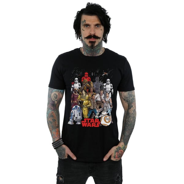 Star Wars Mens The Rise Of Skywalker Character Collage T-Shirt