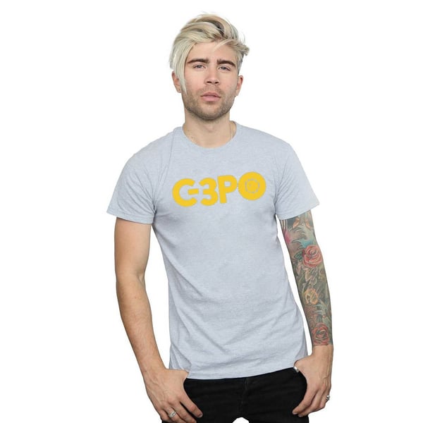 Star Wars Mens The Rise Of Skywalker C-3PO Text Logo T-Shirt