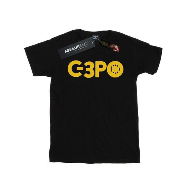 Star Wars Mens The Rise Of Skywalker C-3PO Text Logo T-Shirt