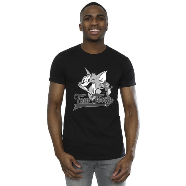 Tom And Jerry Mens Greyscale Square T-Shirt