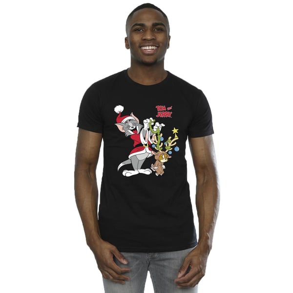 Tom & Jerry Mens Christmas Reindeer T-Shirt