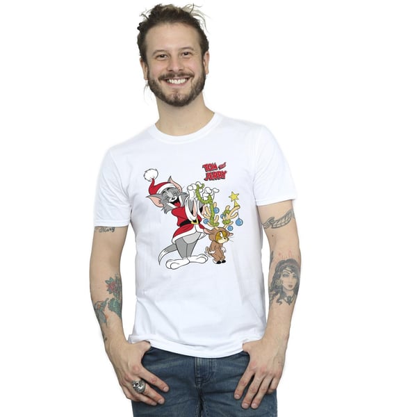 Tom & Jerry Mens Christmas Reindeer T-Shirt