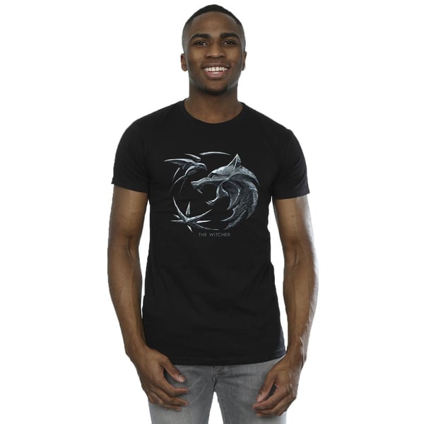 Netflix Mens The Witcher Wolf Logo T-Shirt