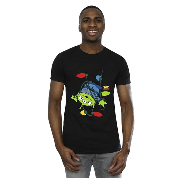 Disney Mens Toy Story Christmas Lights Aliens T-Shirt