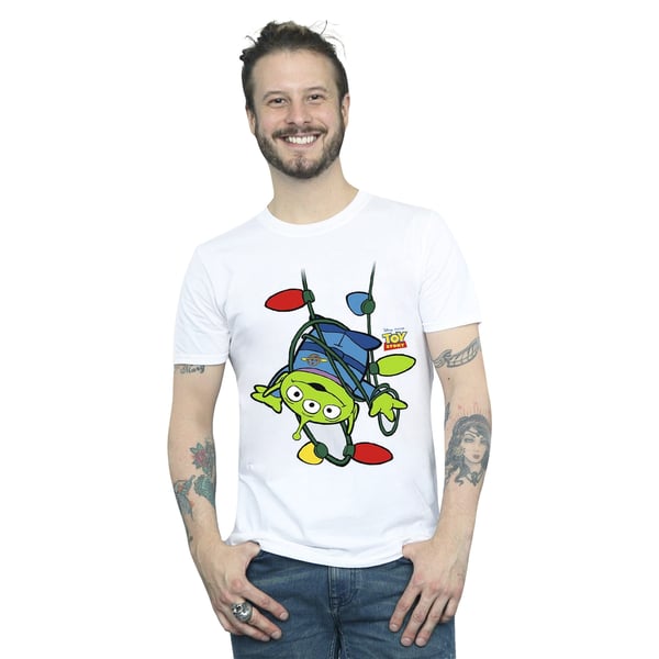 Disney Mens Toy Story Christmas Lights Aliens T-Shirt