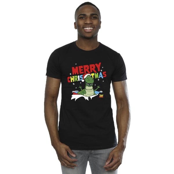 Disney Mens Toy Story Rex Christmas Burst T-Shirt