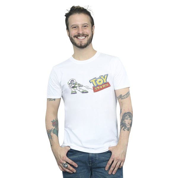 Disney Miesten Toy Story Buzz Pulling Logo T-paita
