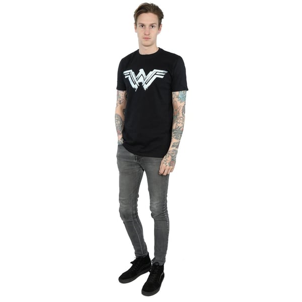 DC Comics Mens Wonder Woman Distressed Logo T-Shirt