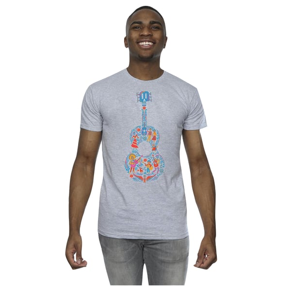 Disney Mens Coco Guitar Pattern T-Shirt
