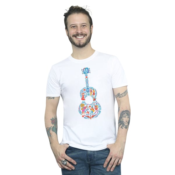 Disney Mens Coco Guitar Pattern T-Shirt