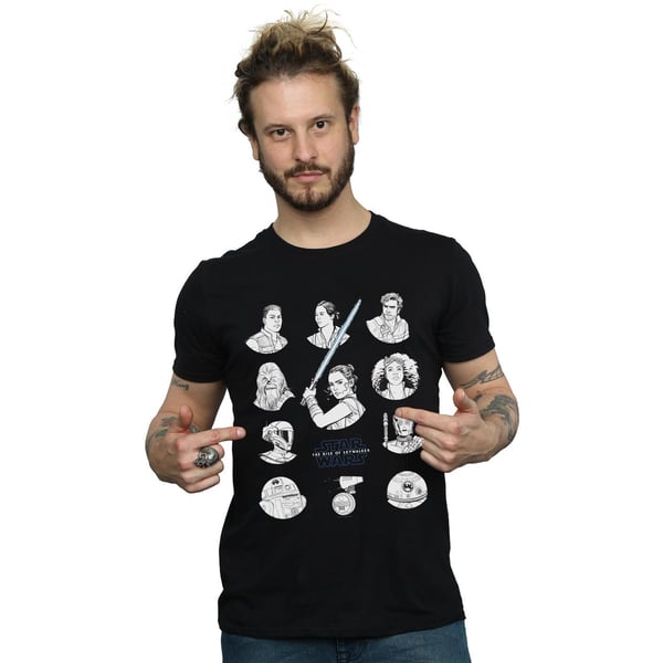 Star Wars: The Rise of Skywalker Mens Star Wars The Rise Of Skywalker Resistance Charcter Line Up Mono T-Shirt