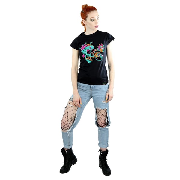 Rick And Morty Womens/Ladies Eyeball Skull Cotton T-Shirt