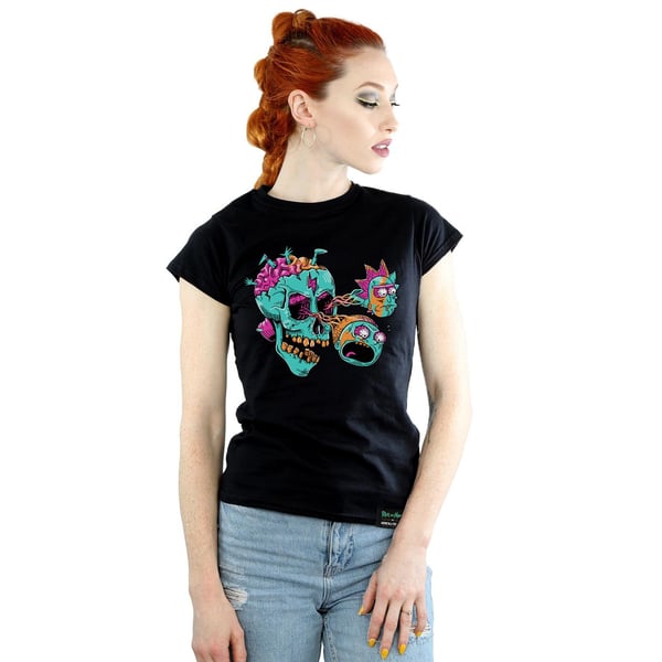 Rick And Morty Womens/Ladies Eyeball Skull Cotton T-Shirt