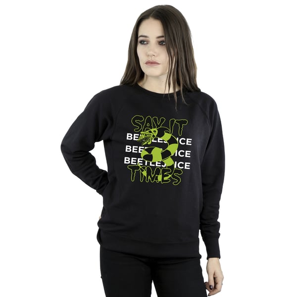 Beetlejuice Womens/Ladies Say It 3 Times Sweatshirt