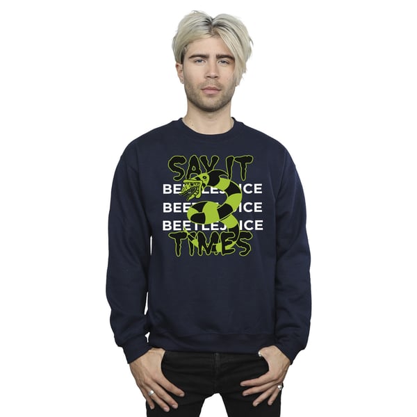 Beetlejuice Mens Say It 3 Times Sweatshirt