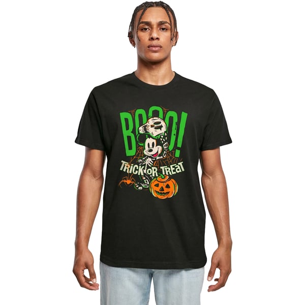 Disney Mens Boo Trick Or Treat Mickey Mouse Cotton T-Shirt