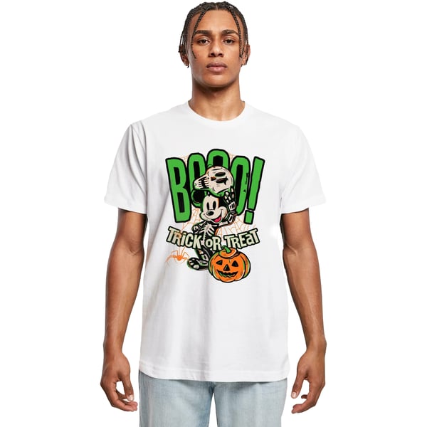 Disney Mens Boo Trick Or Treat Mickey Mouse Cotton T-Shirt