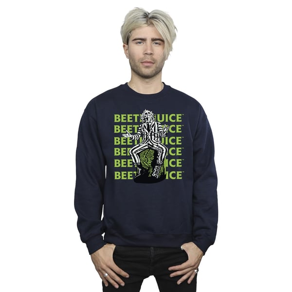 Beetlejuice Miesten Pose Repeat Logo Collegepaita